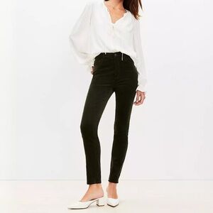 {LOFT} "The Skinny High Rise" Black Corduroy Stretch Jeans Pants
